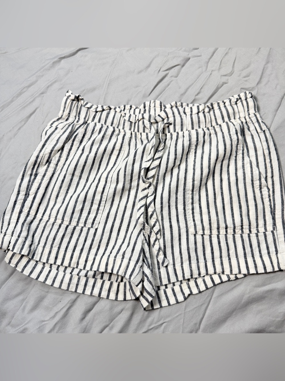 Thread & Supply Striped Drawstring Linen-Blend Women’s Shorts Sz Small